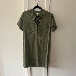 JCrew Safari Green Tunic Dress